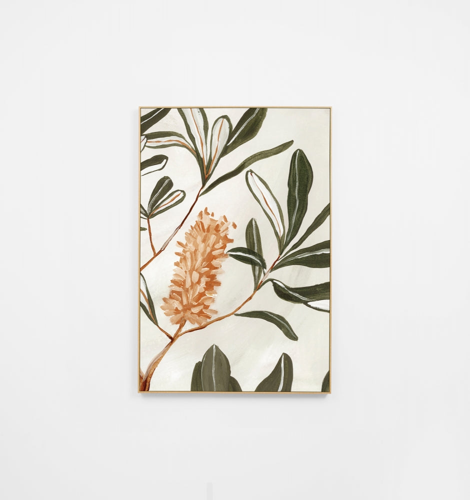 Banksia Foliage Orange 2 Canvas Print