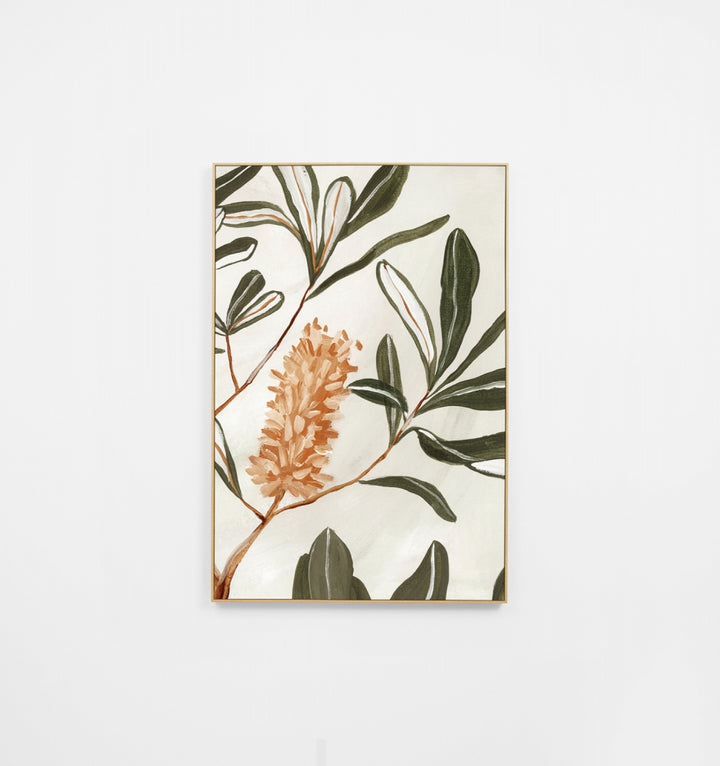 Banksia Foliage Orange 2 Canvas Print