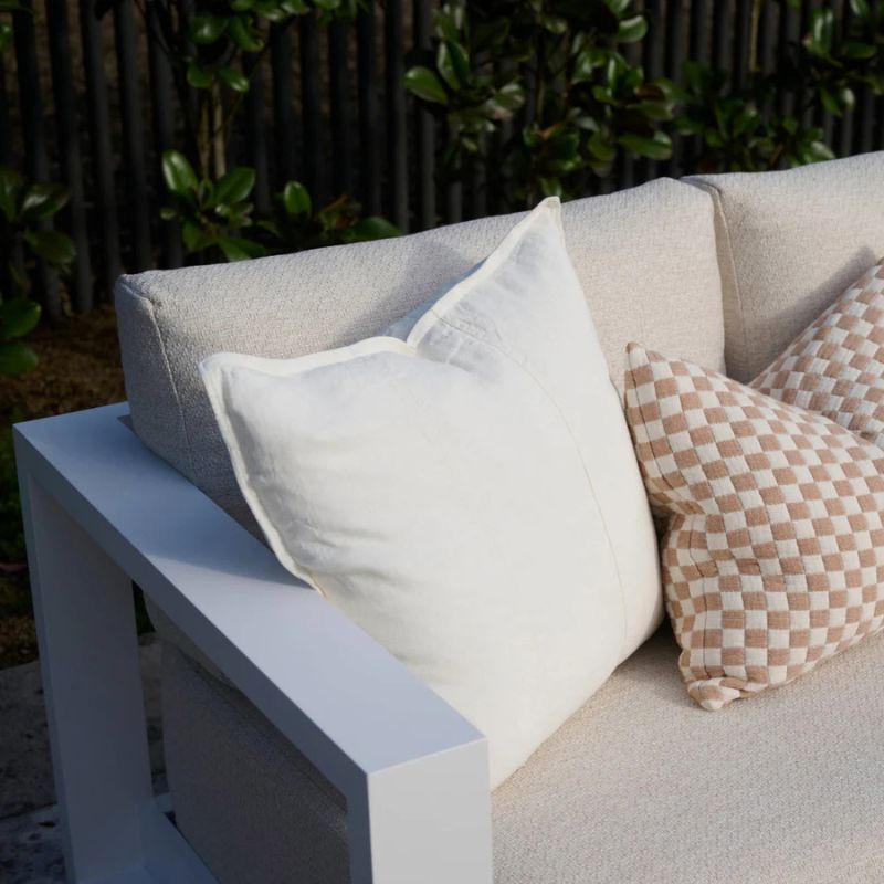 Luca® Linen Outdoor Cushion 60x60cm - White