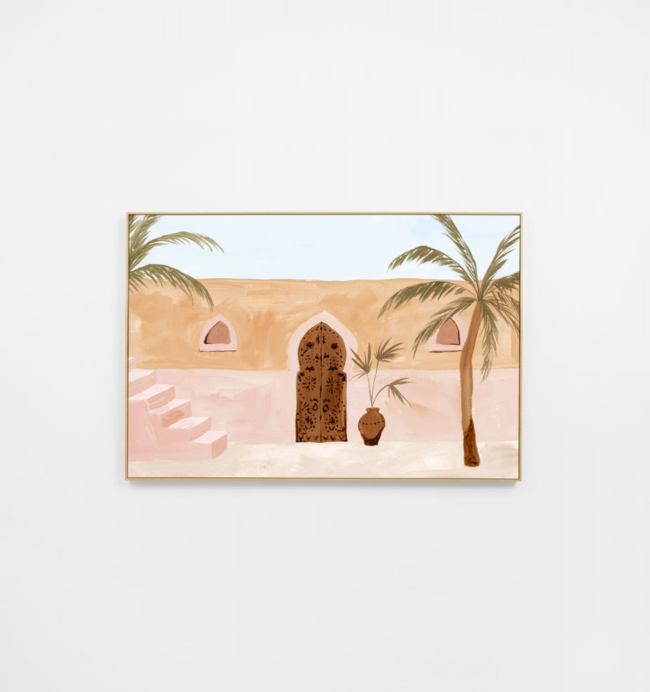 Palm Bazaar Blush Canvas Print