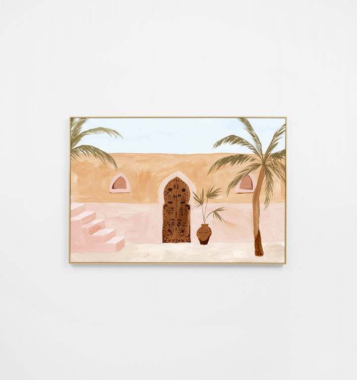 Palm Bazaar Blush Canvas Print
