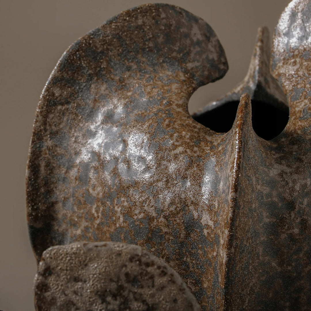 Seafoam Vase Rustic Brown