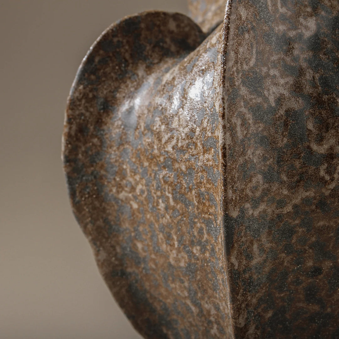 Seafoam Vase Rustic Brown