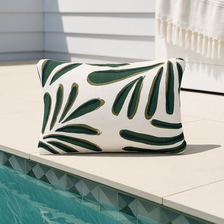 Abstract Leaf Outdoor Cushion 60 x 40 cm