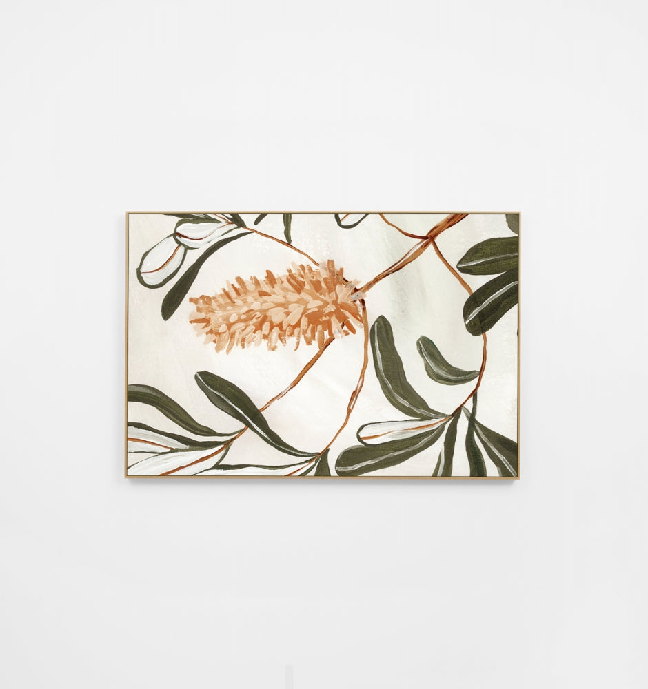 Banksia Foliage Orange 1 Canvas Print