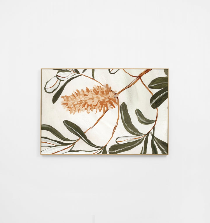 Banksia Foliage Orange 1 Canvas Print