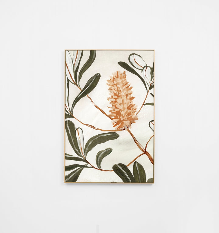 Banksia Foliage Orange 1 Canvas Print