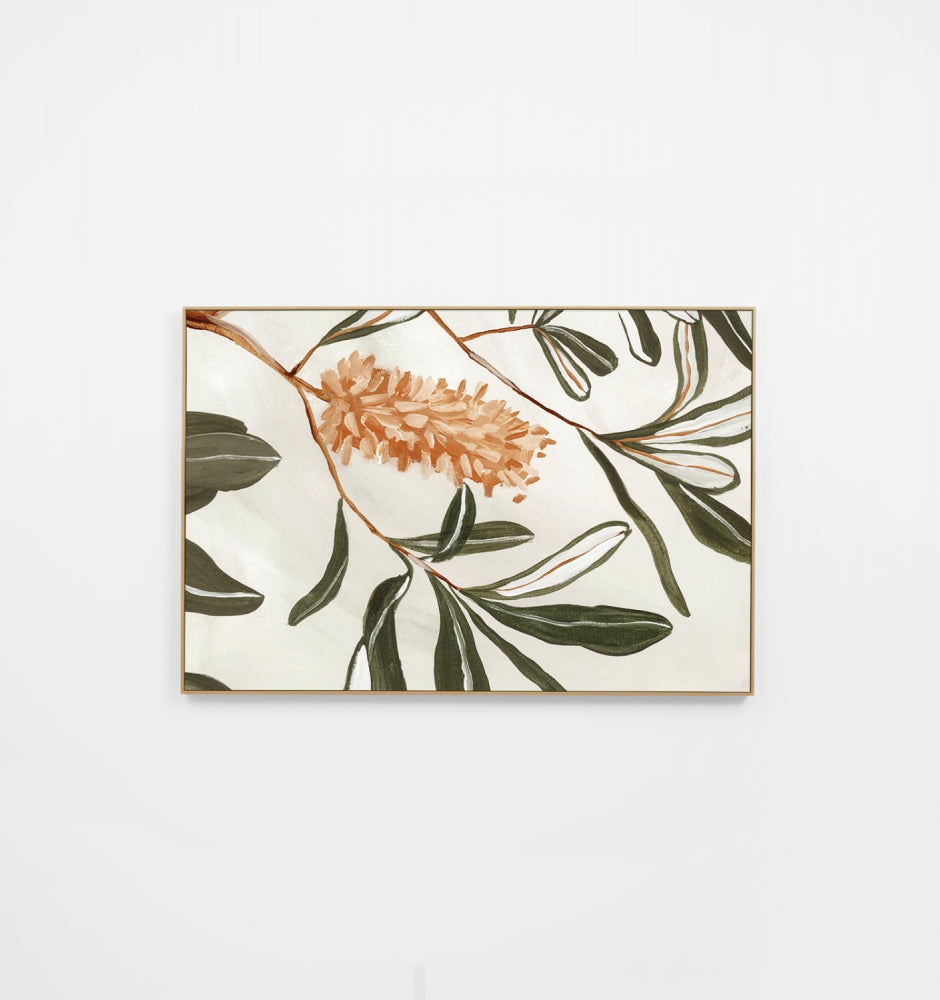 Banksia Foliage Orange 2 Canvas Print