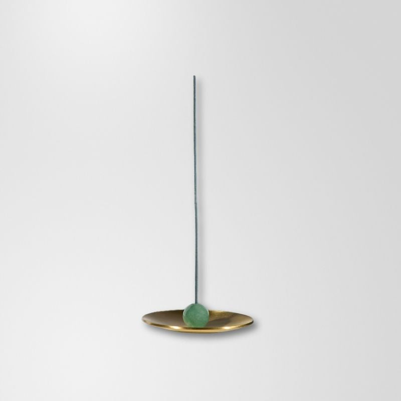 Hoseki Mari Green Aventurine Crystal Incense Burner