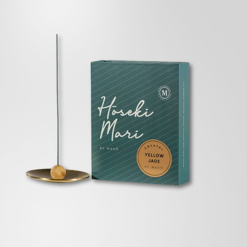 Hoseki Mari Yellow Jade Crystal Incense Burner