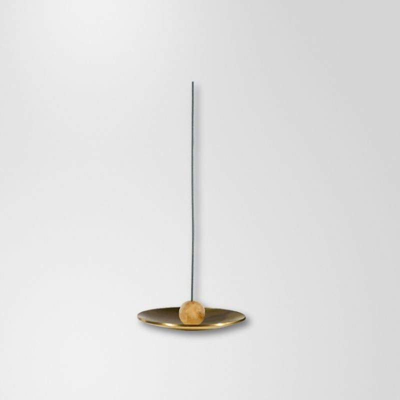 Hoseki Mari Yellow Jade Crystal Incense Burner