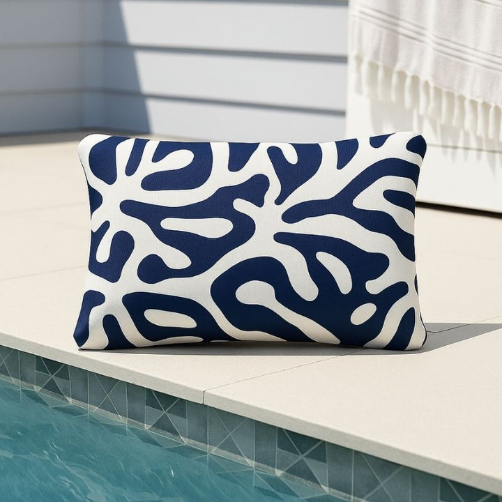 Navy Coral Outdoor Cushion 60 x 40 cm