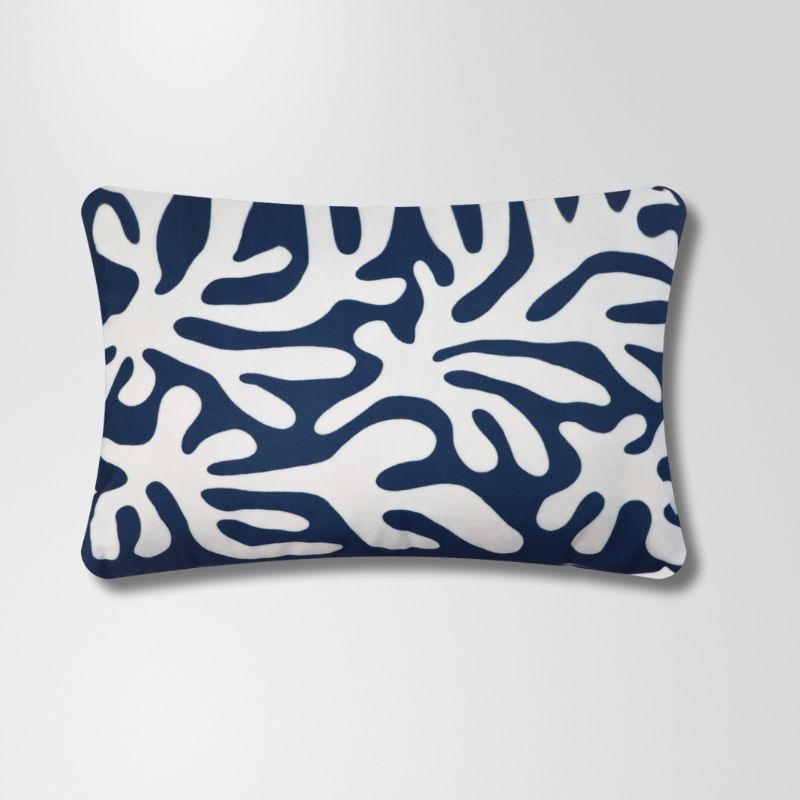 Navy Coral Outdoor Cushion 60 x 40 cm