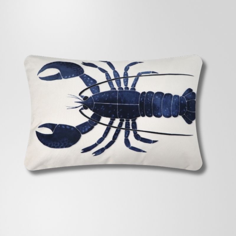Navy Lobster Outdoor Cushion 60 x 40 cm