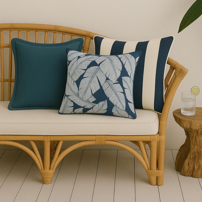 Bold Stripe Navy Outdoor Cushion 60 x 60 cm