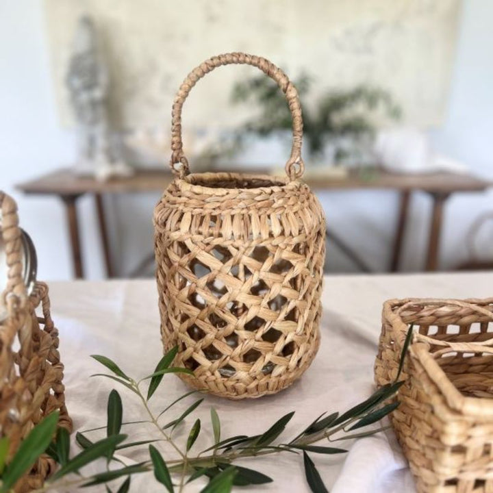Outdoor Lantern Woven Water Hyacinth