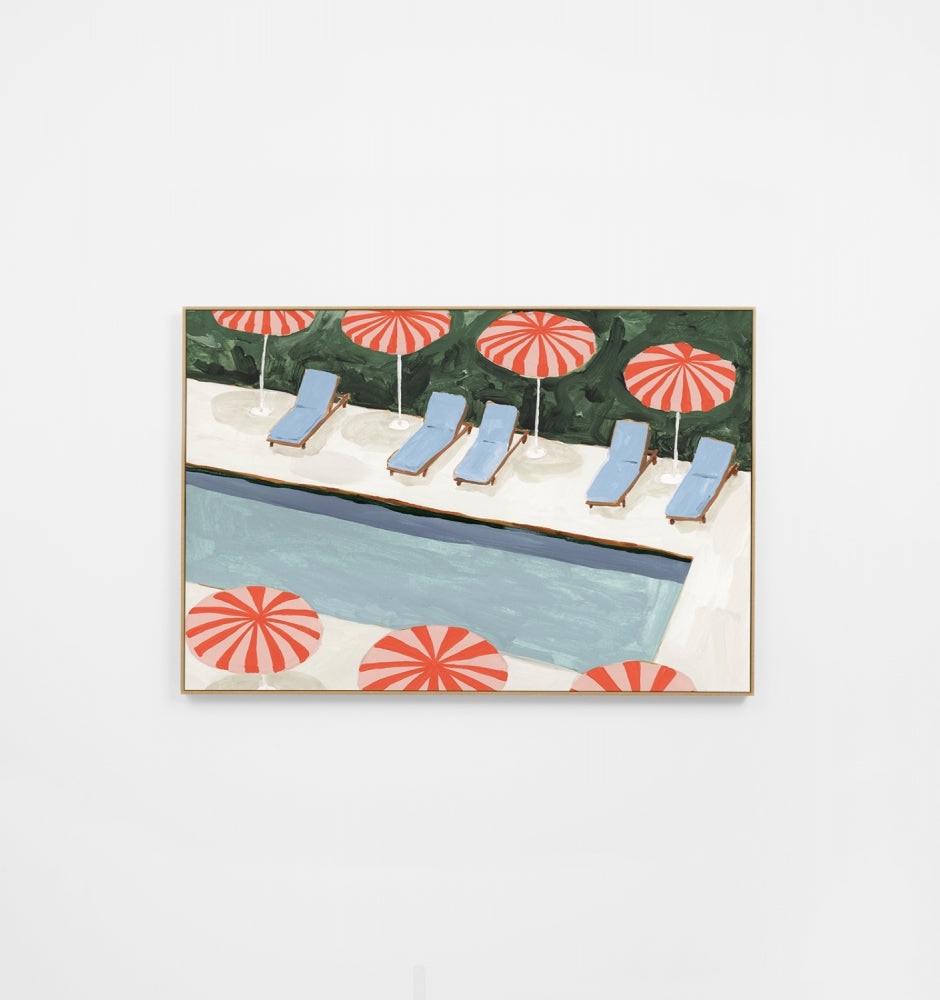 Resort Pool Pink Canvas Print