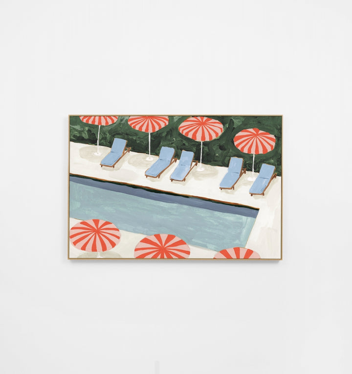 Resort Pool Pink Canvas Print
