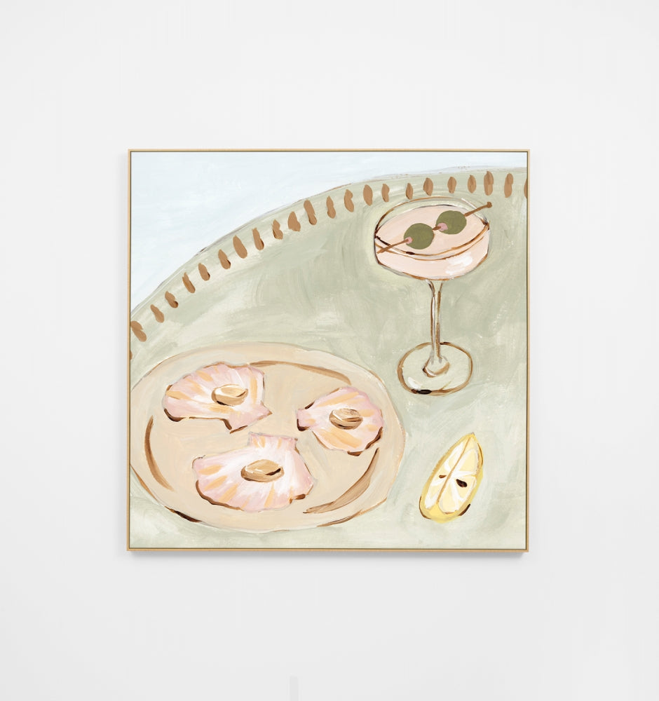 Seaside Dining Sage 2 Canvas Print