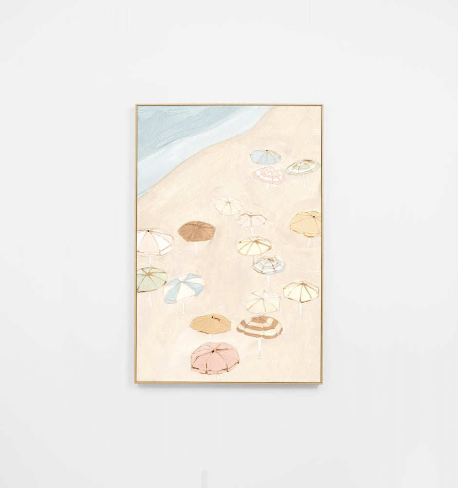 Summer Parasols Pastel Canvas Print