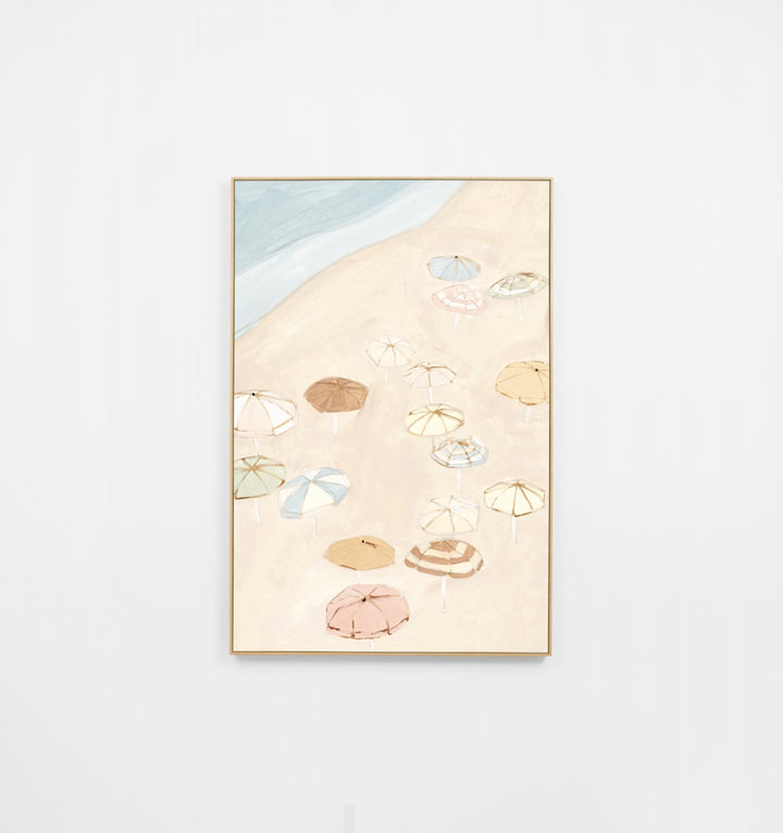 Summer Parasols Pastel Canvas Print