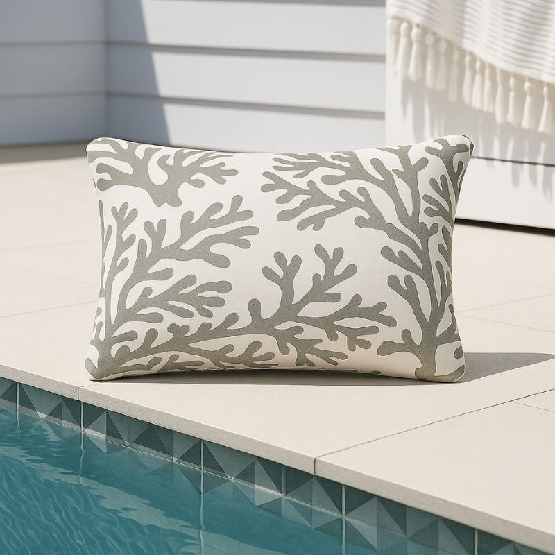 Taupe Coral Outdoor Cushion 60 x 40 cm