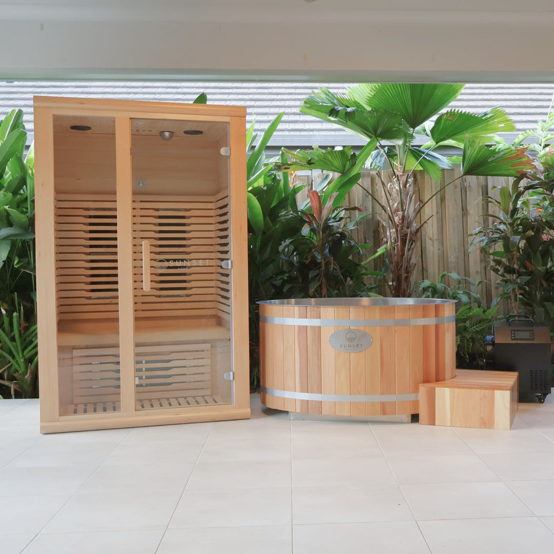 Timber Ice Bath & Infrared Sauna Set