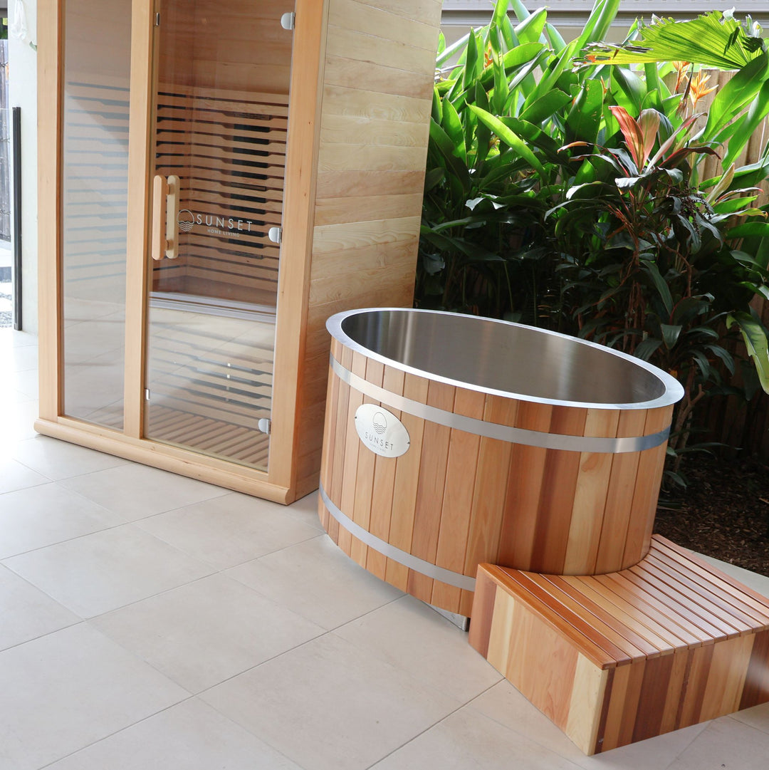 Timber Ice Bath & Infrared Sauna Set