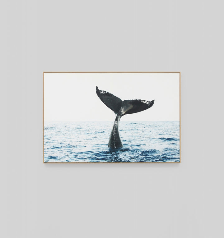Whale Waters Framed Canvas Print  120 x 80 cm