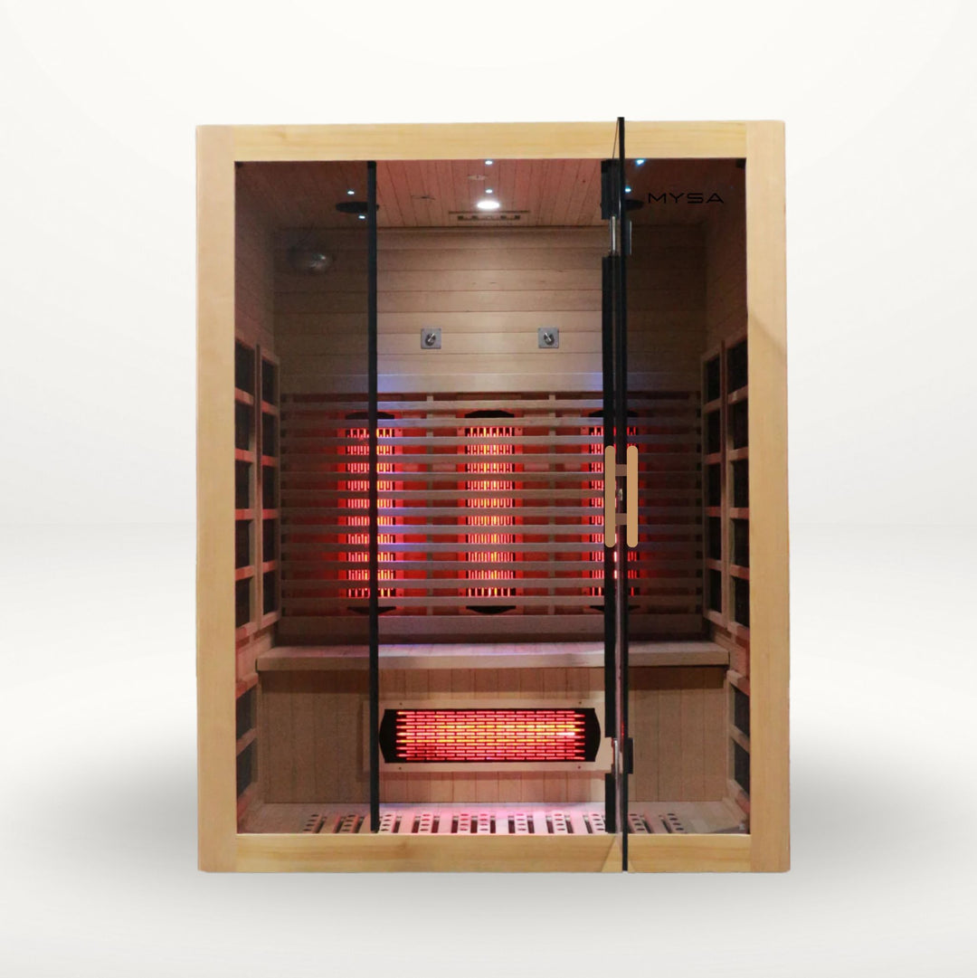 Timber Full Spectrum Infrared Sauna - 3 Person - Red | Sunset Home Living