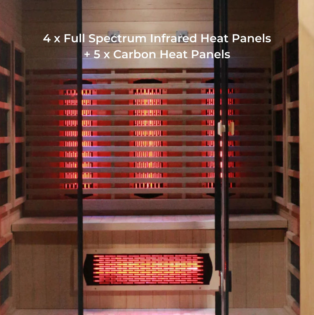 Timber Full Spectrum Infrared Sauna - 3 Person - Red | Sunset Home Living
