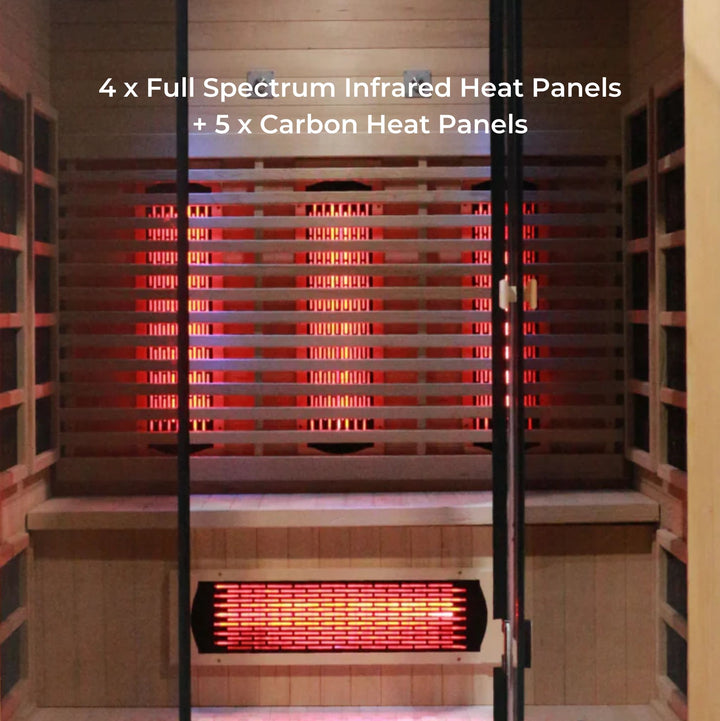 Timber Full Spectrum Infrared Sauna - 3 Person - Red | Sunset Home Living