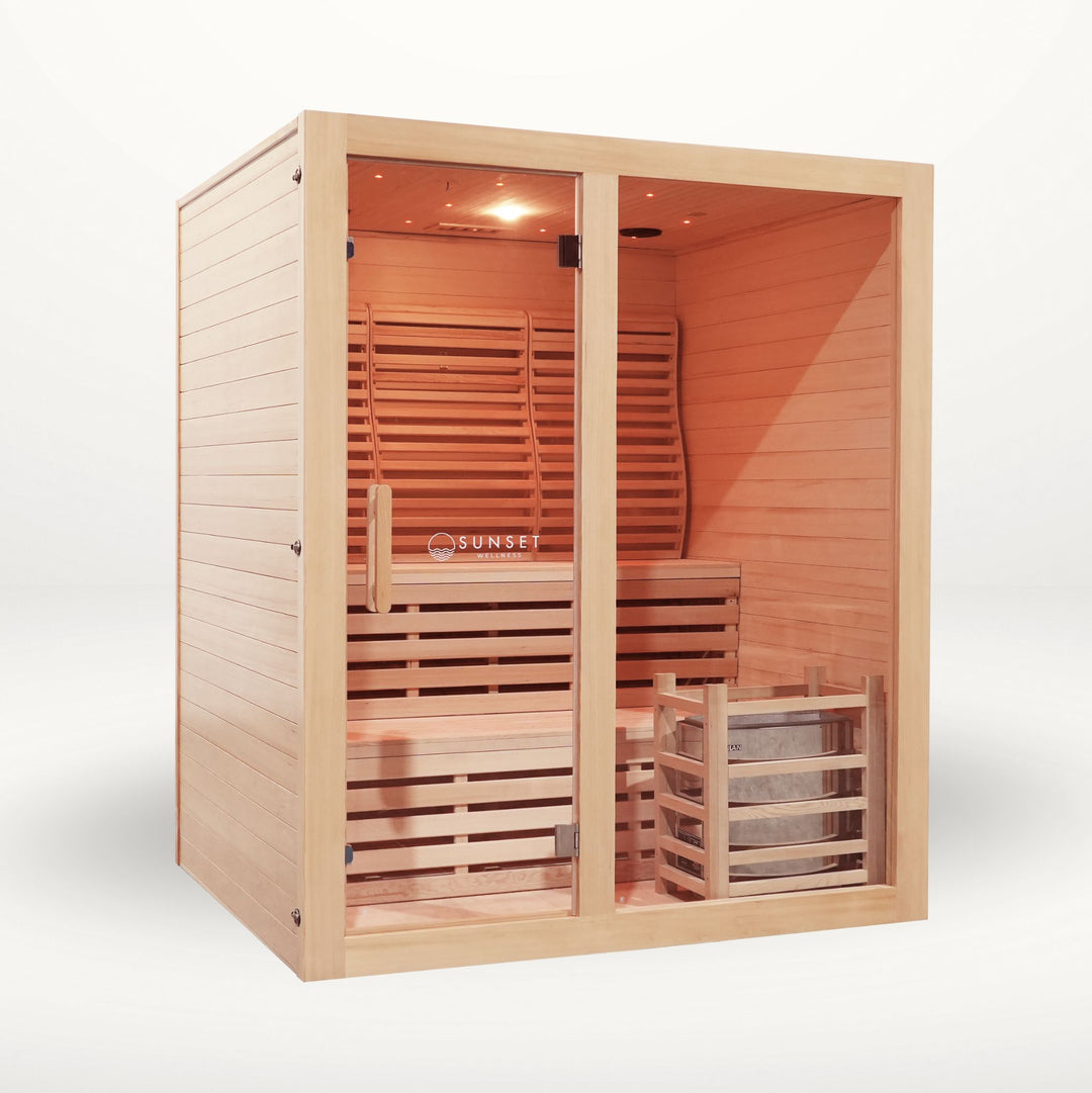 Timber Traditional 4-Person Indoor Sauna with 8kw Harvia Heater