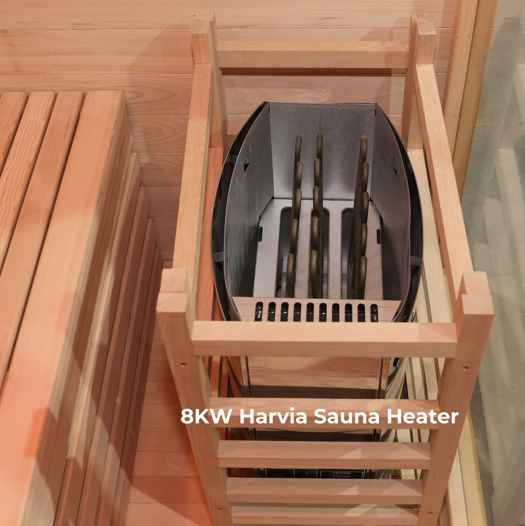 Timber Traditional 4-Person Indoor Sauna with 8kw Harvia Heater