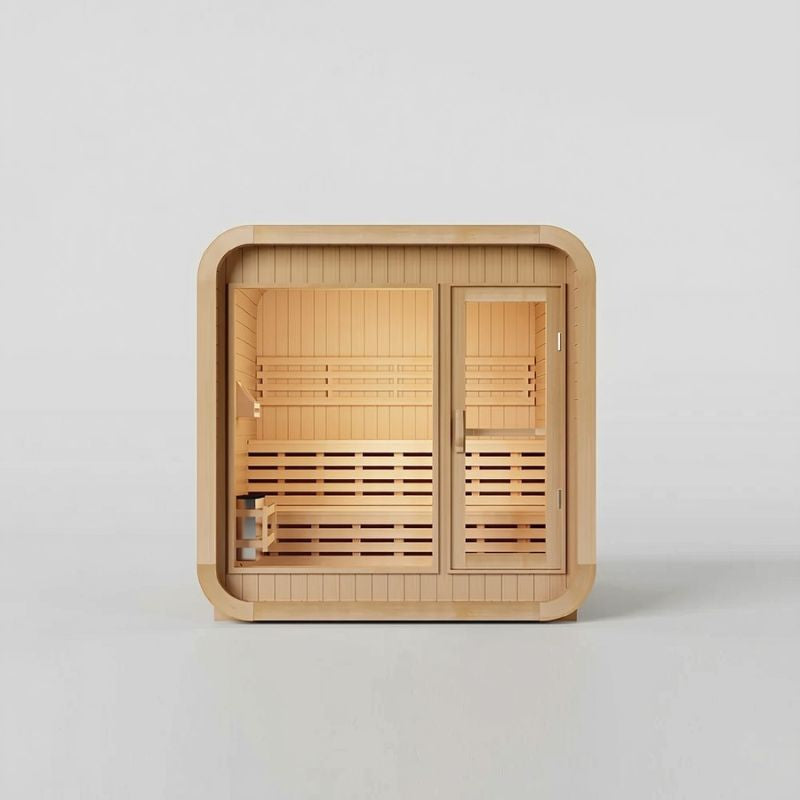 Outdoor Traditional Square Sauna - 4 Person