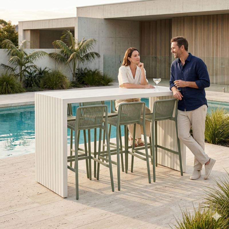Avoca Bar Table - White | Sunset Home Living