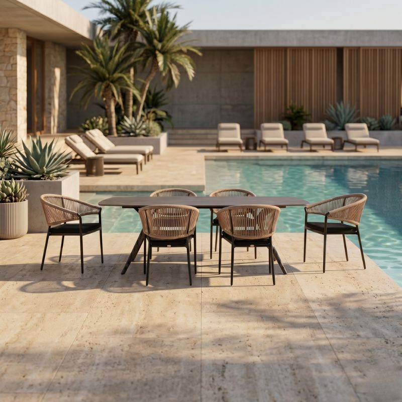 Ballina Dining Table - Tan | Sunset Home Living