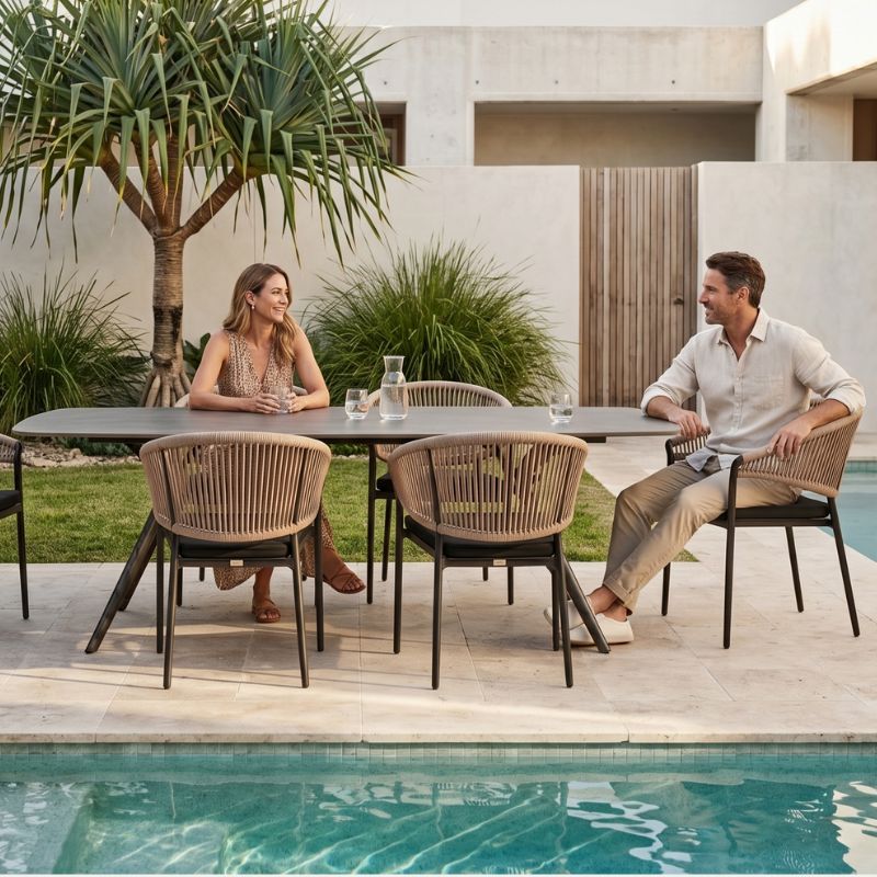 Positano Dining Chair - Tan | Sunset Home Living