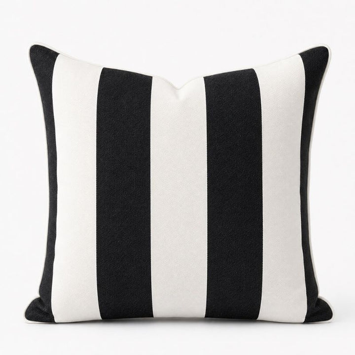 Bold Stripe Black Outdoor Cushion 55 x 55 cm