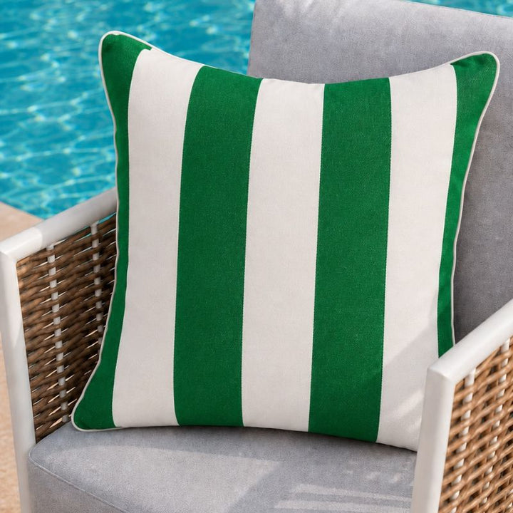 Bold Stripe Green Outdoor Cushion 55 x 55 cm
