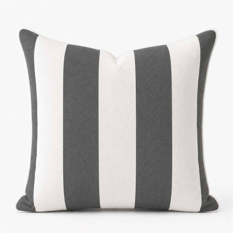 Bold Stripe Grey Outdoor Cushion 55 x 55 cm