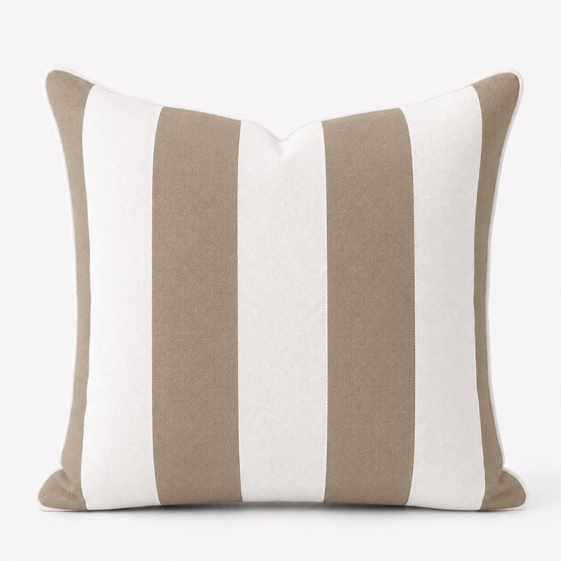 Bold Stripe Taupe Outdoor Cushion 55 x 55 cm