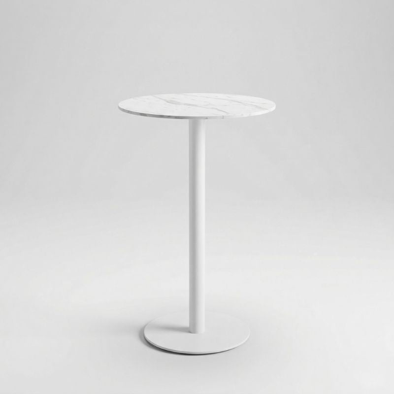 Byron Round Bar Table 70cm - White | Sunset Home Living