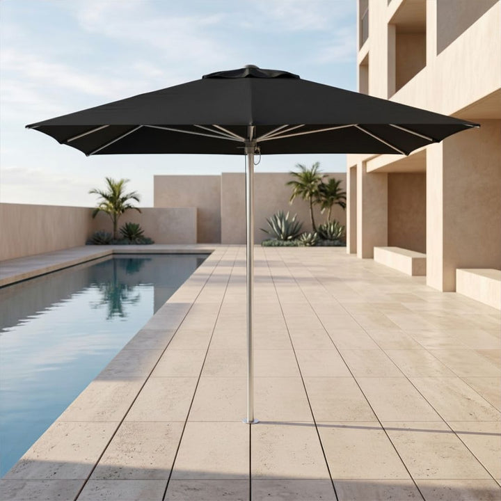 Cirelle Square Centrepost Outdoor Umbrella 220cm - Black - Black | Sunset Home Living