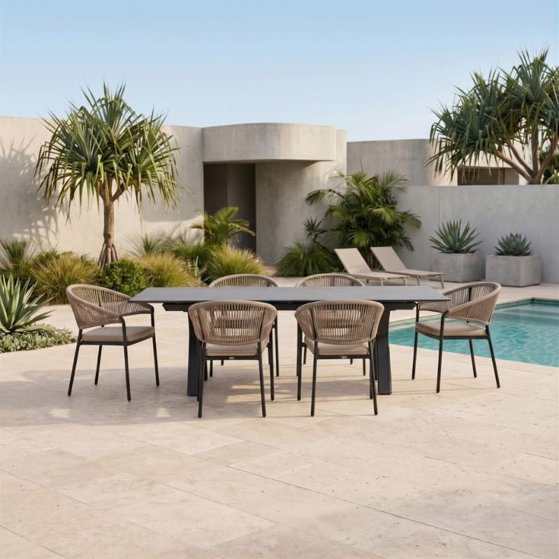 Coogee Extension Dining Table 240/300cm - Tan | Sunset Home Living