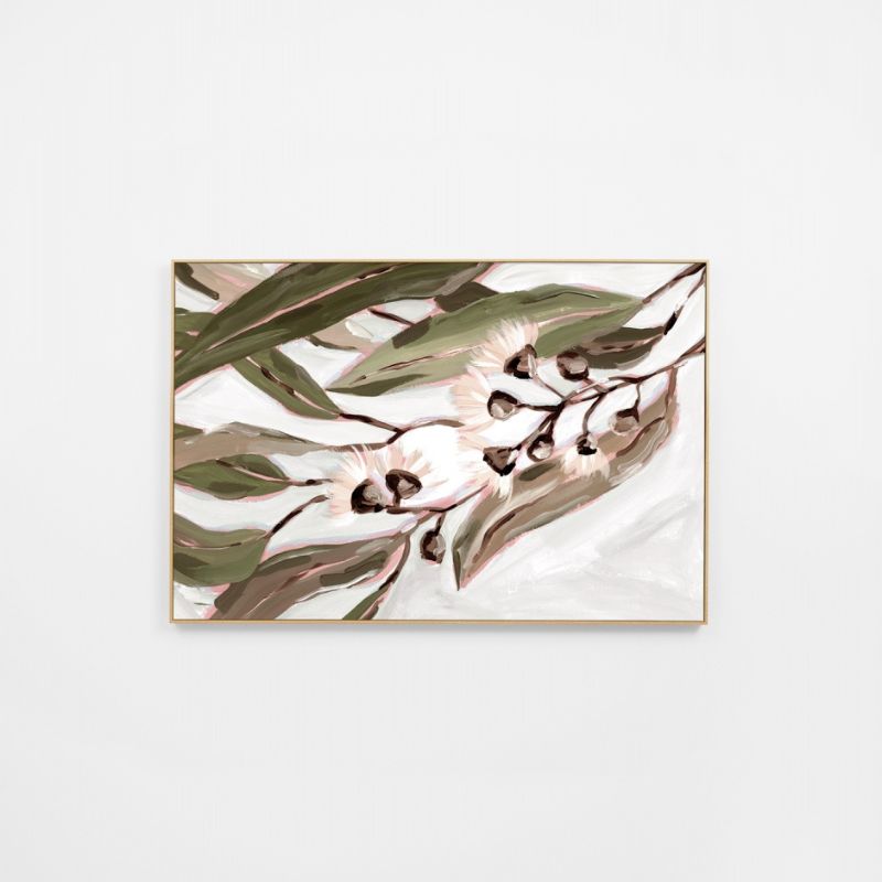 Gumnut Flowers Khaki 1 Canvas Print