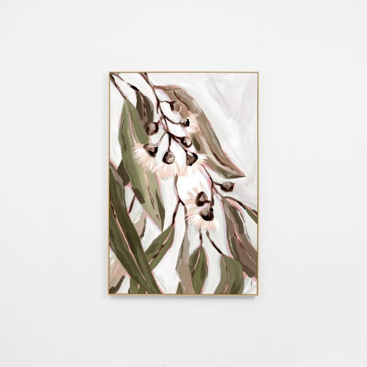 Gumnut Flowers Khaki 1 Canvas Print