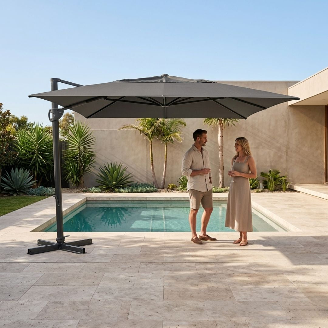 Havana Octagonal Cantilever Outdoor Umbrella 380cm - Charcoal