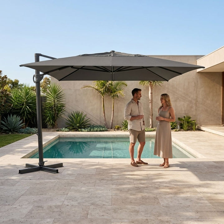 Havana Octagonal Cantilever Outdoor Umbrella 380cm - Charcoal