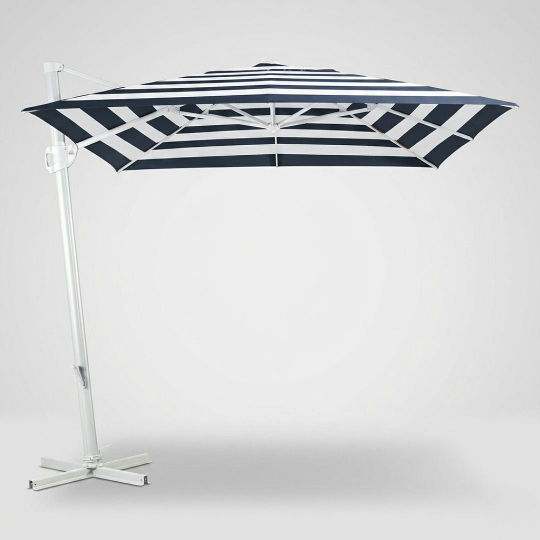 Havana Octagonal Cantilever Outdoor Umbrella 380cm - Navy & White